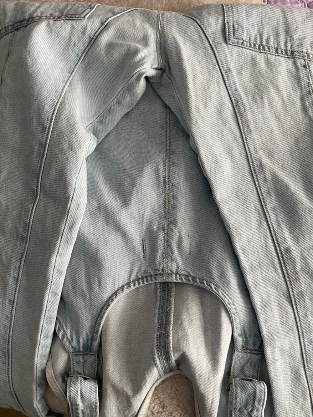 Free People We The Free High Roller Jumpsuit Denim Blue Overalls - Picture 7 of 7
